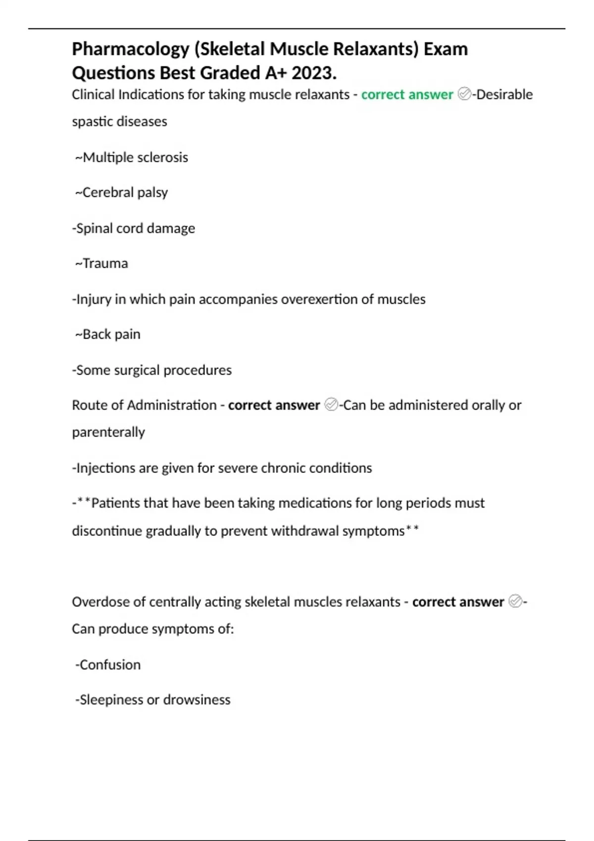 pharmacology-skeletal-muscle-relaxants-exam-questions-best-graded-a