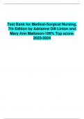 Test Bank for Medical-Surgical Nursing, 7th Edition by Adrianne Dill Linton and Mary Ann Matteson-100% Top score-2023-2024