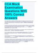 CCA Mock Examination Questions With 100% Correct Answers