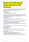 Mock CCA 2023 Actual Exam Questions With Correct Answers