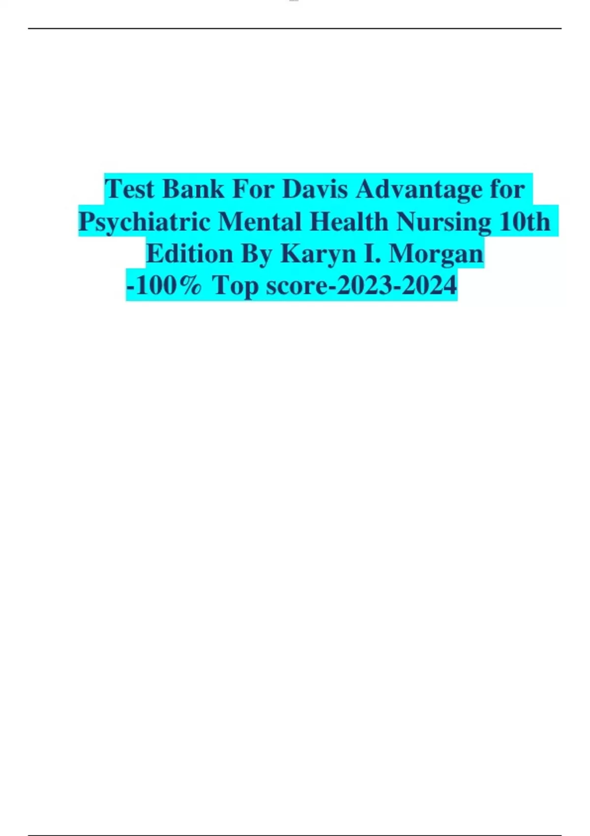 Davis Advantage For Psychiatric Mental Health Nursing 10th Edition Pdf