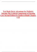 Test Bank Davis Advantage for Pediatric Nursing The Critical Components of Nursing Care Second Edition by Kathryn Rudd Chapter 1-22