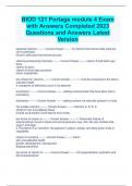 BIOD 121 Portage module 4 Exam  with Answers Completed 2023  Questions and Answers Latest  Version