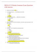 HESI A2 V2 Retake Grammar Exam Questions with Answers