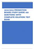 2023/2024 PROMOTION BOARD STUDY GUIDE| 333 QUESTIONS| WITH COMPLETE SOLUTION| TEST BANK