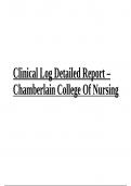 Clinical Log Detailed Report – Chamberlain College