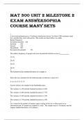 MAT 300 Unit 2 Milestone 2 Exam Answer Sophia Course Many Sets 