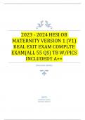 2023 - 2024 HESI OB Maternity Version 1 (V1) REAL Exit Exam COMPLTE EXAM (All 55 Qs) TB w/Pics Included!! A++