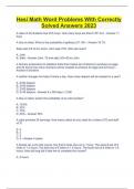 Hesi Math Word Problems With Correctly Solved Answers 2023