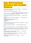 Nats 1670 Final Exam Questions with Complete Solutions 