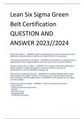 Exam (elaborations) Lean Six Sigma Green Belt Certification 