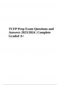 TCFP  Exam Prep | Questions With Answers 2023 | Graded A+