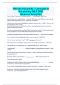 FIN 3134 Exam #2 - Concepts &  Vocabulary Q&A 2023 Financial Analytics