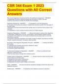 CSR 344 Exam 1 2023 Questions with All Correct Answers 