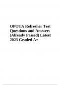 OPOTA Refresher Test Questions and Answers (Already Passed) Latest 2023 Graded A+