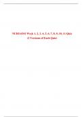 NURS 6541 Week 1, 2, 3, 4, 5, 6, 7, 8, 9, 10, 11 Quiz (2 Latest Versions of Each Quiz)/ NURS 6541N Week 1, 2, 3, 4, 5, 6, 7, 8, 9, 10, 11 Quiz |100% Correct and Verified Q & A|
