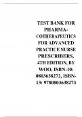 TEST BANK FOR PHARMACOTHERAPEUTICS FOR ADVANCED PRACTICE NURSE PRESCRIBERS, 4TH EDITION, BY WOO, ISBN-10: 0803638272, ISBN- 13: 9780803638273