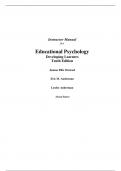 Educational Psychology Developing Learners 10th Edition By Jeanne Ellis Ormrod, Eric Anderman, Lynley Anderman (Instructor Manual)