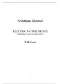 Electric Motor Drives Modeling Analysis and Control 1st Edition By  Krishnan (Solution Manual)