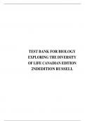 TEST BANK FOR BIOLOGY EXPLORING THE DIVERSITY OF LIFE CANADIAN EDITION 2NDEDITION RUSSELL