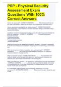 PSP - Physical Security Assessment Exam Questions With 100% Correct Answers