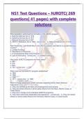 NS1 Test Questions – NJROTC( 269  questions| 41 pages) with complete  solutions