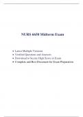 NURS 6650 Midterm Exam (4 Versions, 300 Q & A, Latest-2023) / NURS 6650N Midterm Exam / NURS6650 Midterm Exam / NURS-6650N Midterm Exam |100% Correct and Verified Q & A|