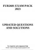 FUR2601 EXAM PACK 2023