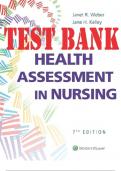Health Assessment in Nursing 7th Edition by Weber Janet,  Kelley TEST BANK