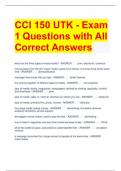 Bundle For CCI 150 Exam Questions with Complete Solutions