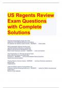 US Regents Review Exam Questions with Complete Solutions 