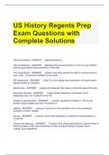 US History Regents Prep Exam Questions with Complete Solutions 