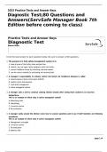 2023 Practice Tests and Answer Keys Diagnostic Test;80 Questions and Answers(ServSafe Manager Book 7th Edition before coming to class)