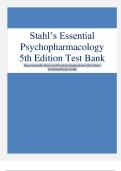 Stahl’s Essential Psychopharmacology 5th Edition Test Bank