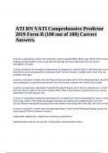 ATI RN VATI Comprehensive Predictor 2019 Form B (100 out of 100) Correct Answers.