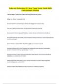 Colorado Esthetician Written Exam Study Guide 2023 with complete solution, Colorado Esthetician Written Exam Questions And Answers & 2023 Colorado cosmetology state board exam With Complete Solutions. 