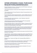 GFEBS SPENDING CHAIN: PURCHASE REQUISITIONS(ANSWERED)2023, GFEBS Spending Chain - Manage Purchase Requisition Questions and Answers (2022/2023), GFEBS Project Systems Course Questions and Answers (2022/2023) & GFEBS Essentials BI Reporting (Subsumes L305E