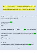 APCO Fire Service Communications Practice Test Questions and Answers 2023 (Verified Answers)