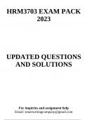 HRM3703 EXAM PACK 2023