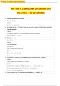 ATI TEAS 7 MATH EXAM QUESTIONS AND SOLUTION (100 QUESTIONS)