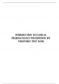 INTRODUCTION TO CLINICAL PHARMACOLOGY 9TH EDITION BY VISOVSKY TEST BANK