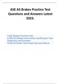 ASE A5 Brakes Practice Test Questions and Answers Latest  2023.