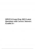 OPOTA Exam Prep 2023 Latest Questions with Correct Answers Graded A+