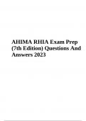 AHIMA RHIA Exam Prep 7th Edition Questions And Answers 2023