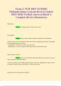 Exam 2: NUR 2063/ NUR2063 Pathophysiology Concept Review| Update 2023/ 2024| Verified Answers| Rated A Complete Review| Rasmussen
