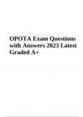 OPOTA Exam Questions with Answers 2023 Graded 100% Latest  Update