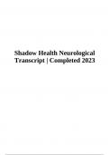 Neurological Shadow Health Transcript Completed 