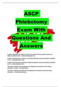 ASCP Phlebotomy Exam With Questions And Answers 