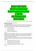 BEST REVIEW Stahl's Essential Psychopharmacolog y WITH RATIONALES 2023/2024