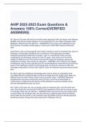 AHIP 2022-2023 Exam Questions & Answers 100% Correct(VERIFIED ANSWERS)